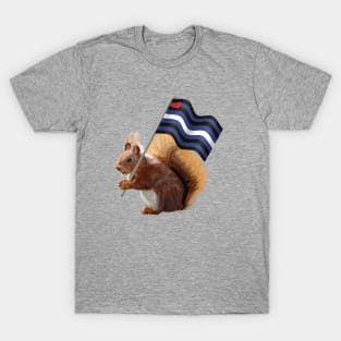 Red Squirrel with Leather Pride Flag T-Shirt